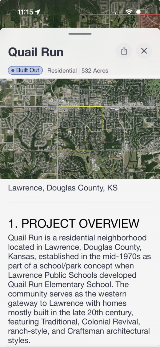 Revalo Discover Mode showing a project story